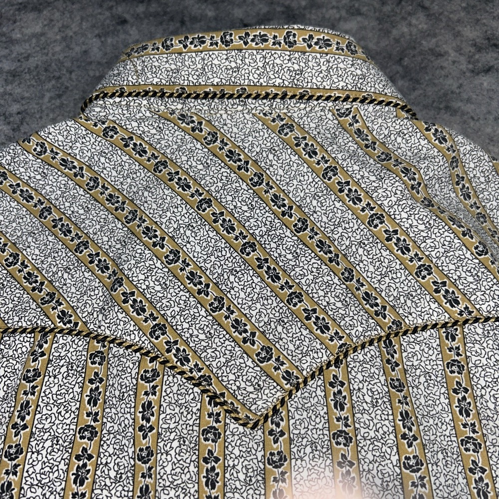 Panhandle Slim Pearl Snap‎ Women's M Black Tan Western Floral Embroidered Shirt - Picture 10 of 11